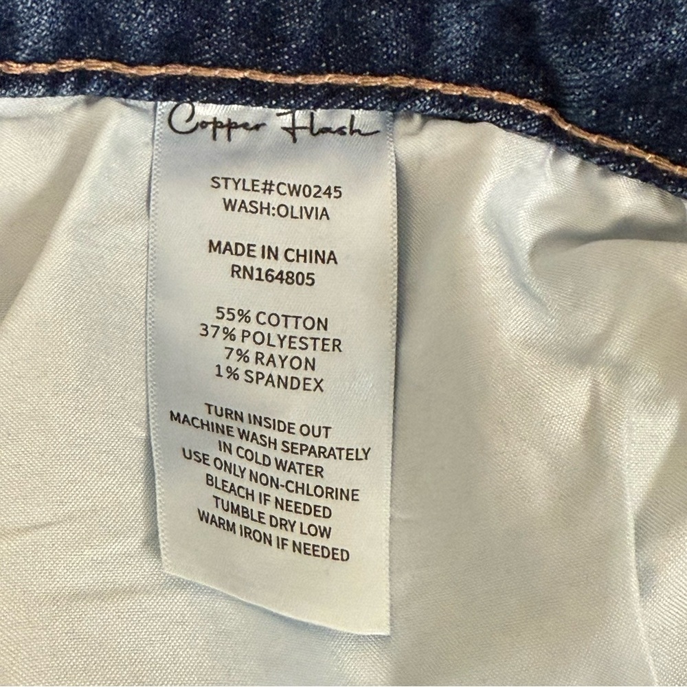 Copper Flash Women’s Plus 20W Blue Straight Leg Denim Jeans Casual Everyday - Picture 4 of 5